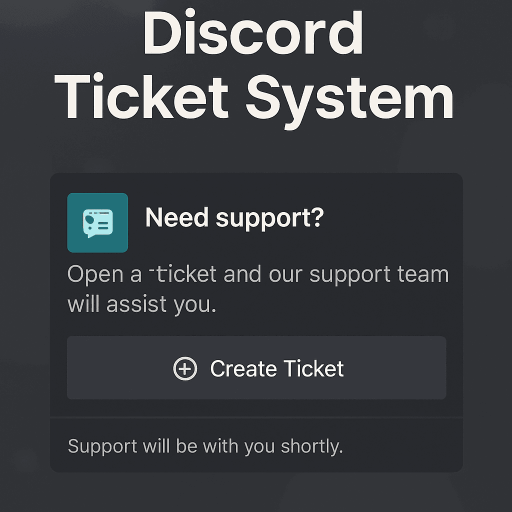 Discord Ticket System & Moderation Bot banner